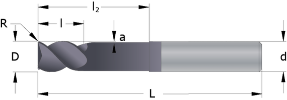Drawing of a Roughing End Mill